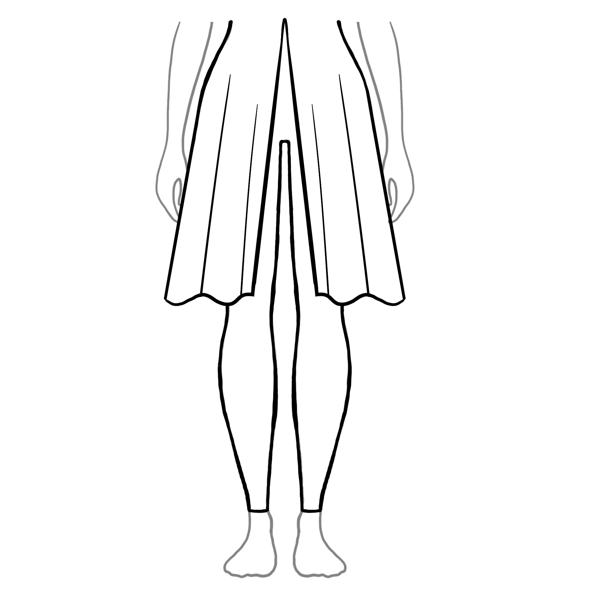 Centre Slit Knee Bottom